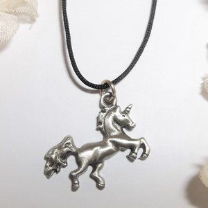 Vintage Necklace, Unicorn Necklace Silver Unicorn Necklace, Unicorn Pendant 7988